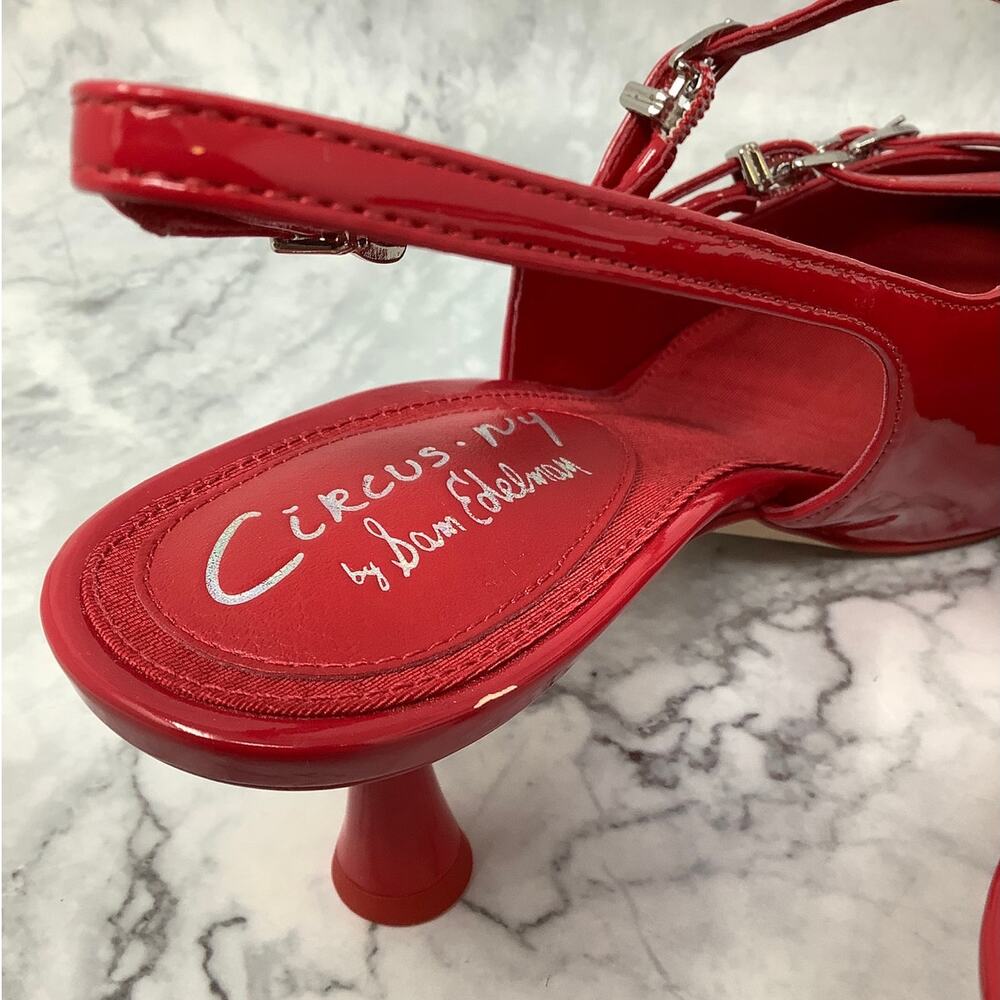 Circus by Sam Edelman Sz 8M Red Patent Fraya Slingback Pumps Pointed Toe T2-4 - Picture 8 of 9